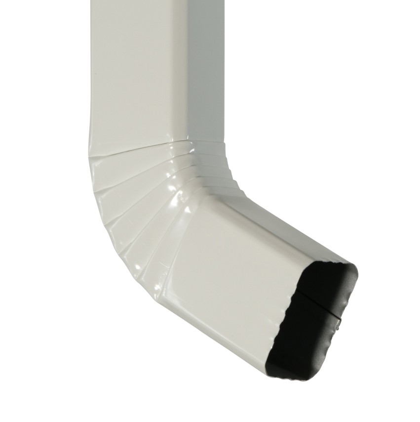 Coude latéral droit 6 plis pour tuyau aluminium rectangulaire 60x80 lisse