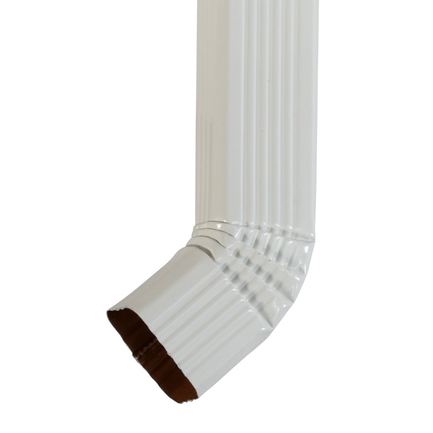 Coude latéral gauche 4 plis pour tuyau aluminium rectangulaire 60x80