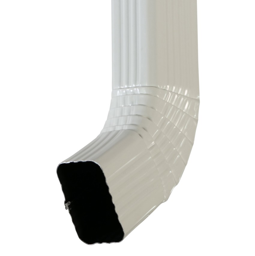 Coude latéral gauche 6 plis pour tuyau aluminium rectangulaire 60x80