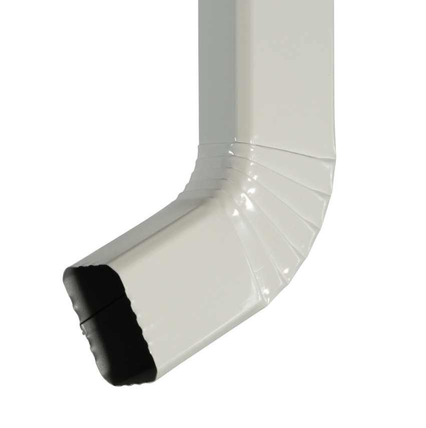 Coude latéral gauche 6 plis pour tuyau aluminium rectangulaire 60x80 lisse