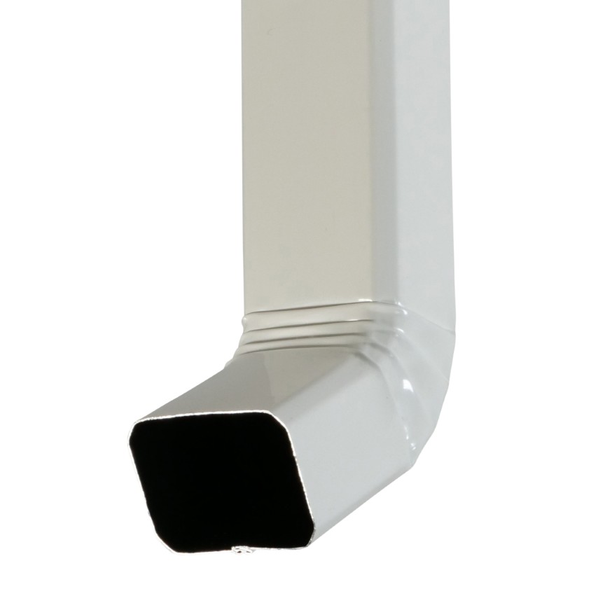 Coude frontal 4 plis pour tuyau aluminium rectangulaire 60x80 lisse